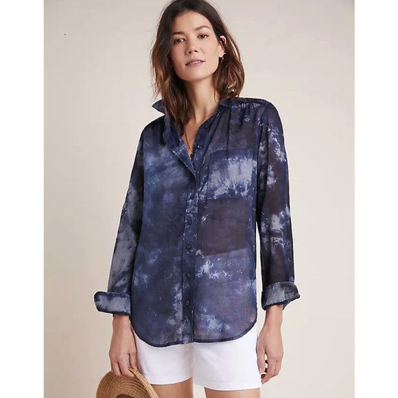 Pilcro & The Letterpress The Cate Tie Dye Button Down Shirt size XS NEW NWT - Picture 7 of 8